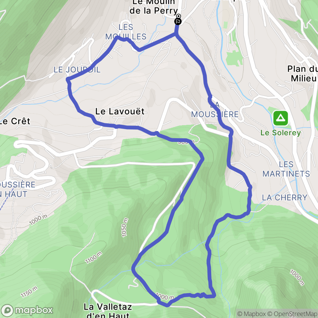 Saint-Jean-d'Aulps : carte du parcours de randonnée - France