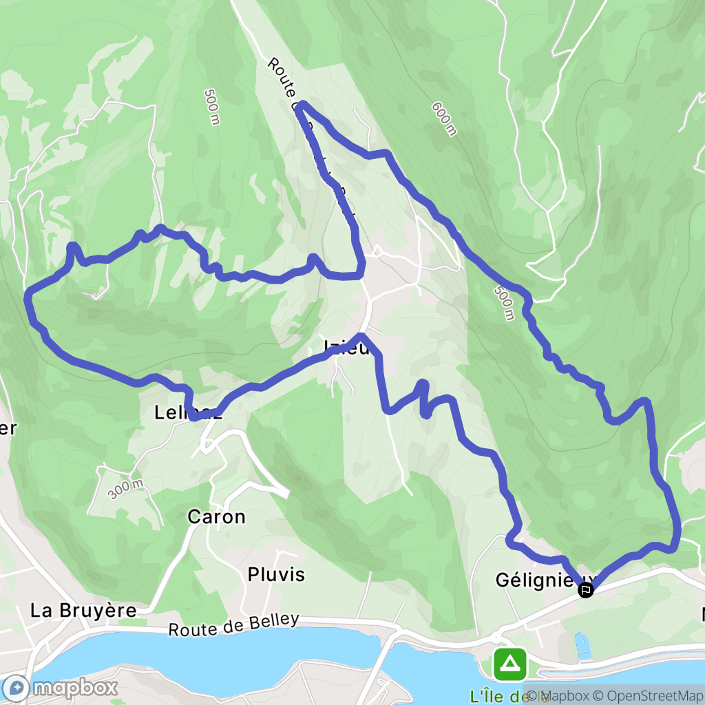 Murs-et-Gélignieux : carte du parcours de randonnée - France