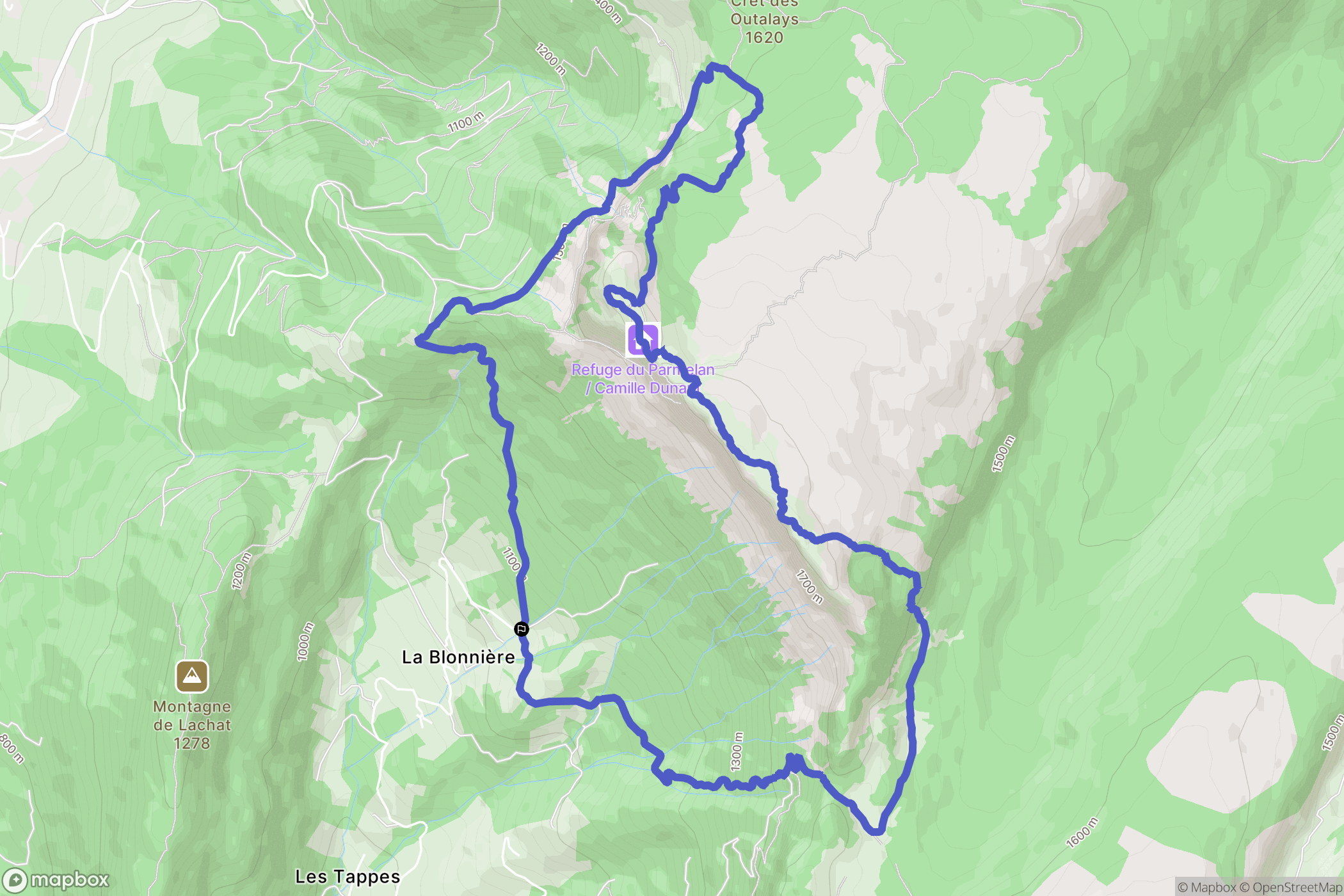 Dingy-Saint-Clair : carte du parcours de randonnée - France