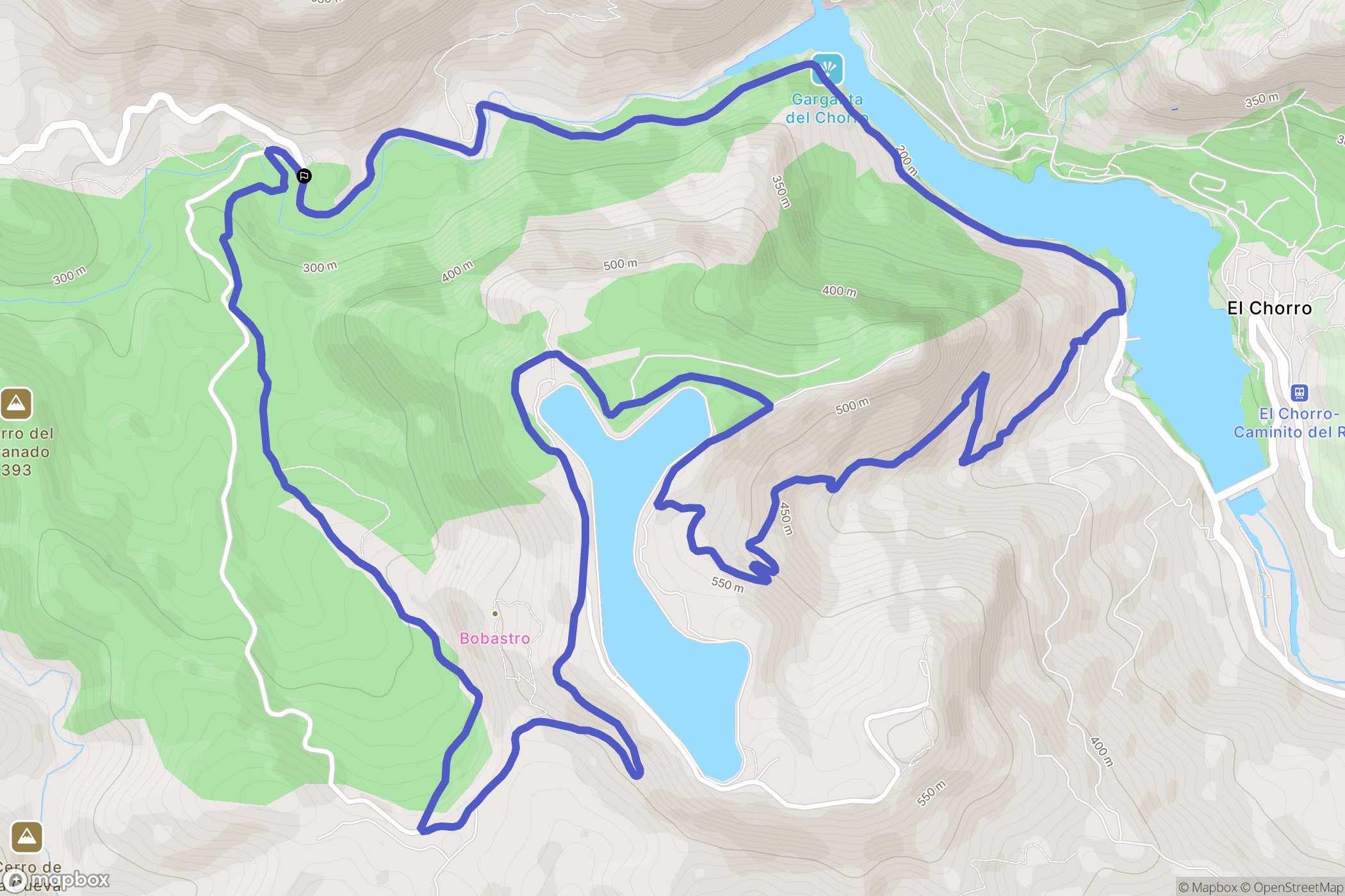 Ardales : carte du parcours de randonnée - Spain