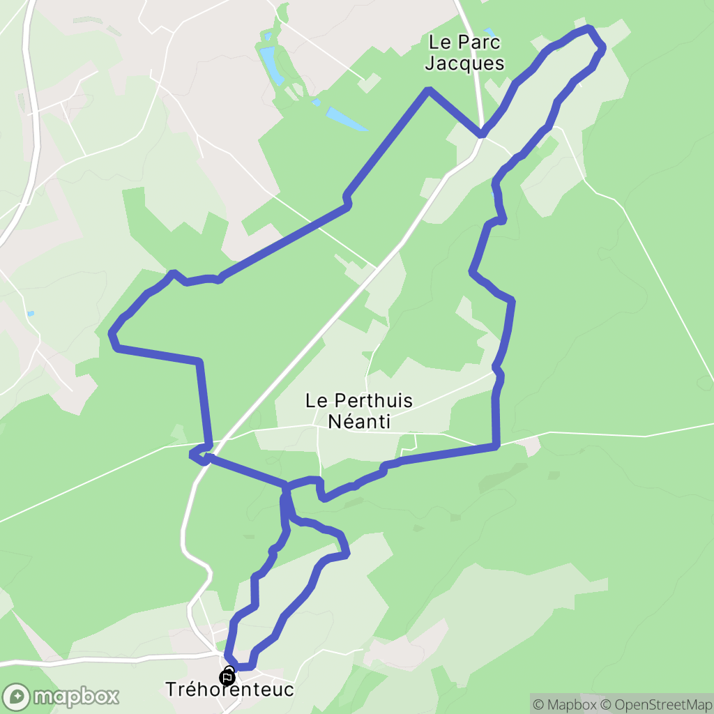 Tréhorenteuc : carte du parcours de randonnée - France