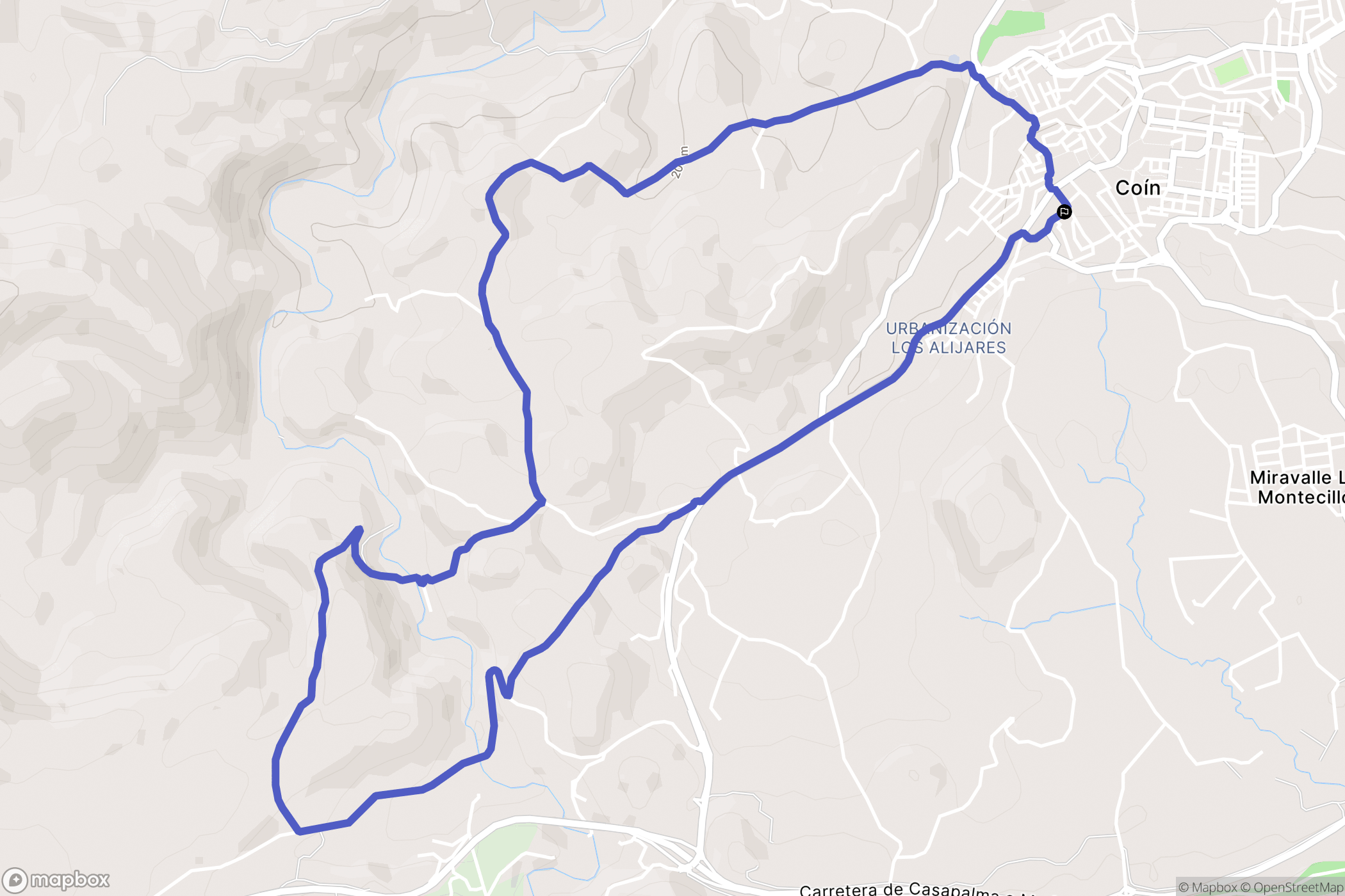 Coín : carte du parcours de randonnée - Spain