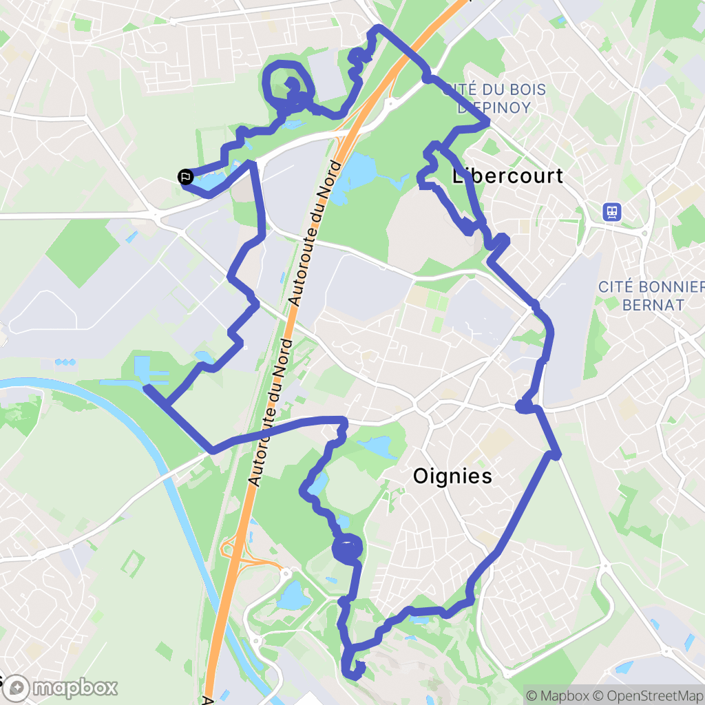 Carvin : carte du parcours de randonnée - France