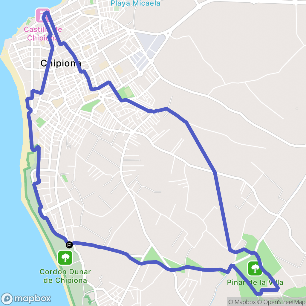 Chipiona : carte du parcours de randonnée - Spain