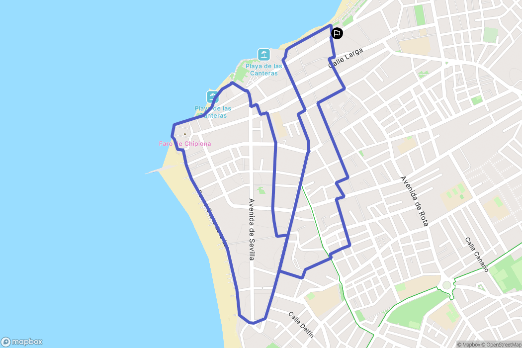 Chipiona : carte du parcours de randonnée - Spain