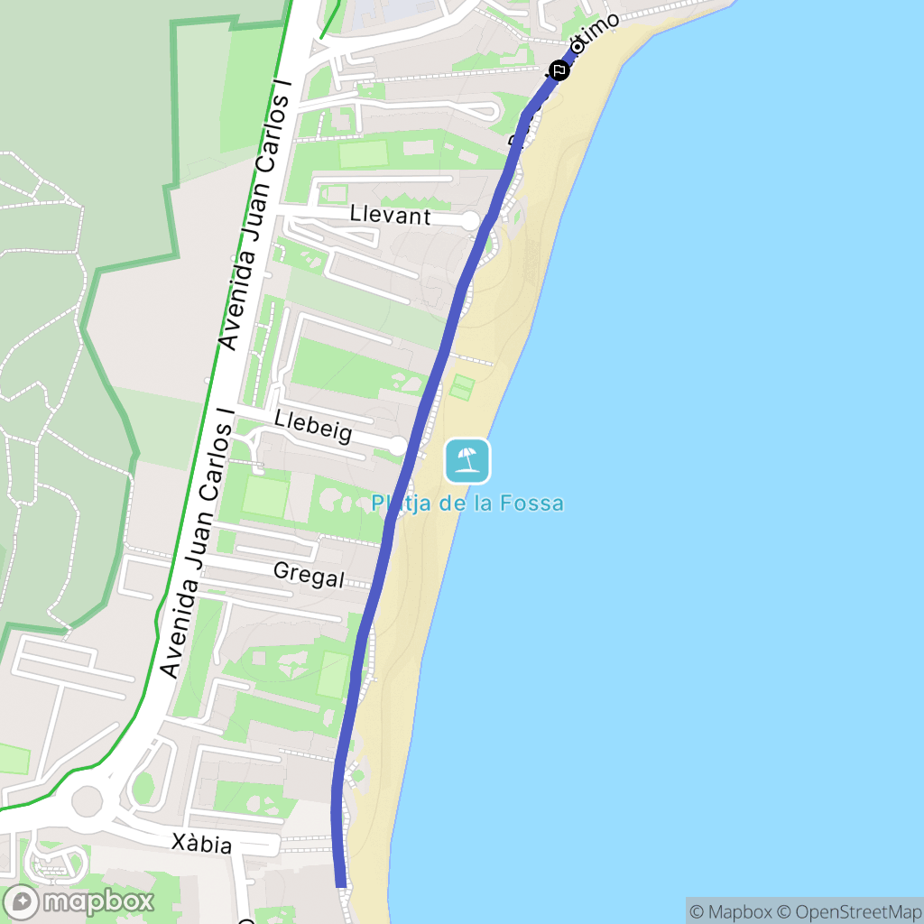 Calp : carte du parcours de randonnée - Spain