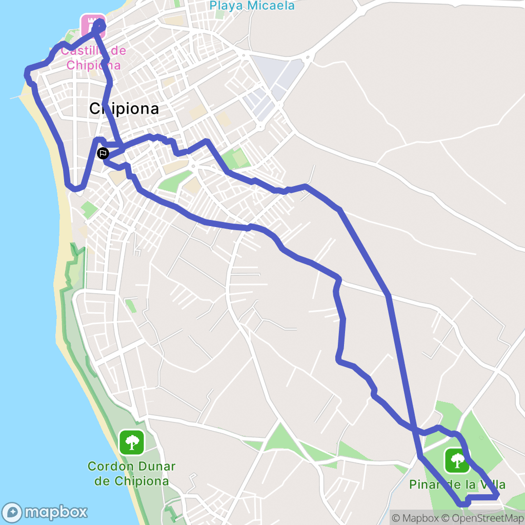 Chipiona : carte du parcours de randonnée - Spain