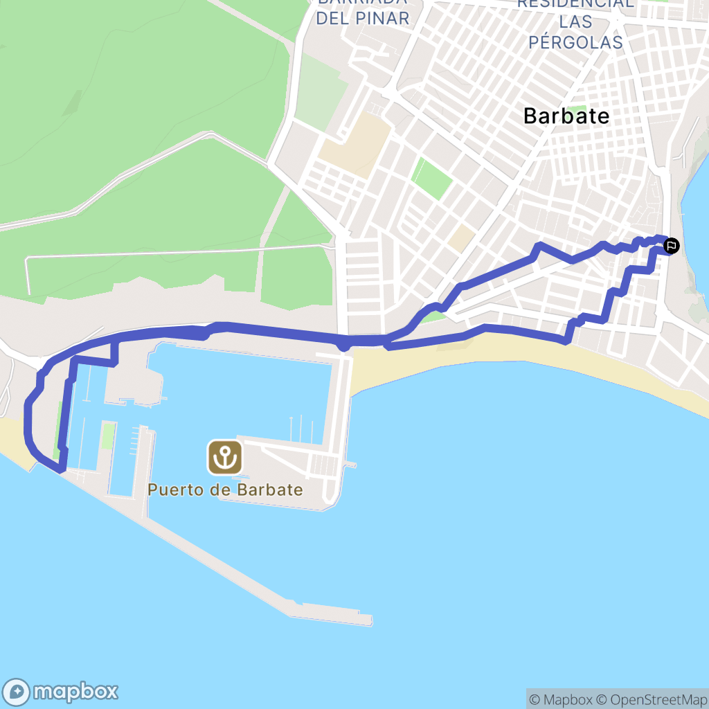Barbate : carte du parcours de randonnée - Spain