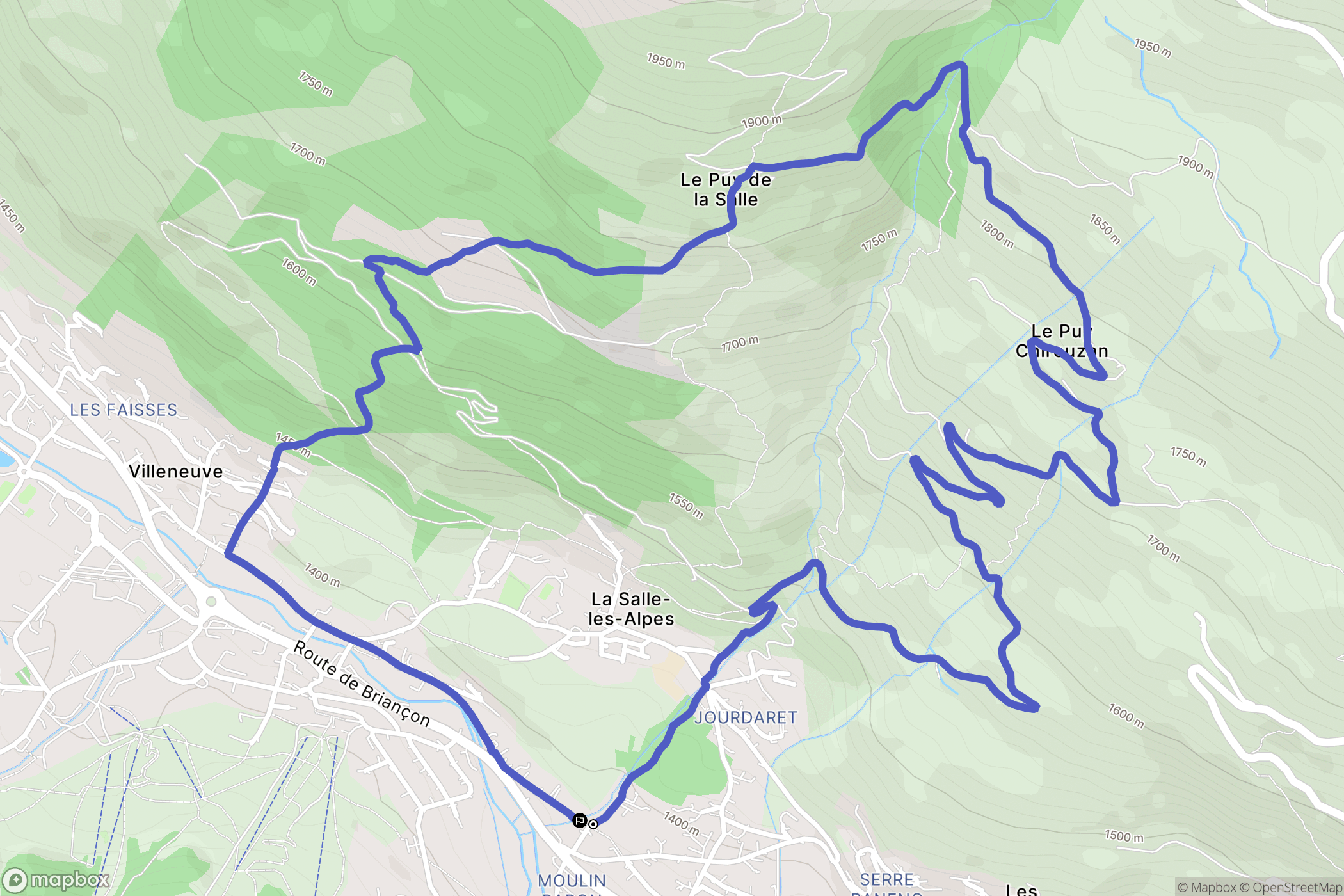 La Salle-les-Alpes : carte du parcours de randonnée - France