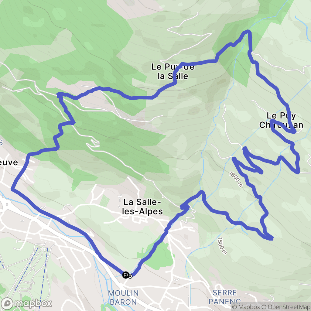 La Salle-les-Alpes : carte du parcours de randonnée - France