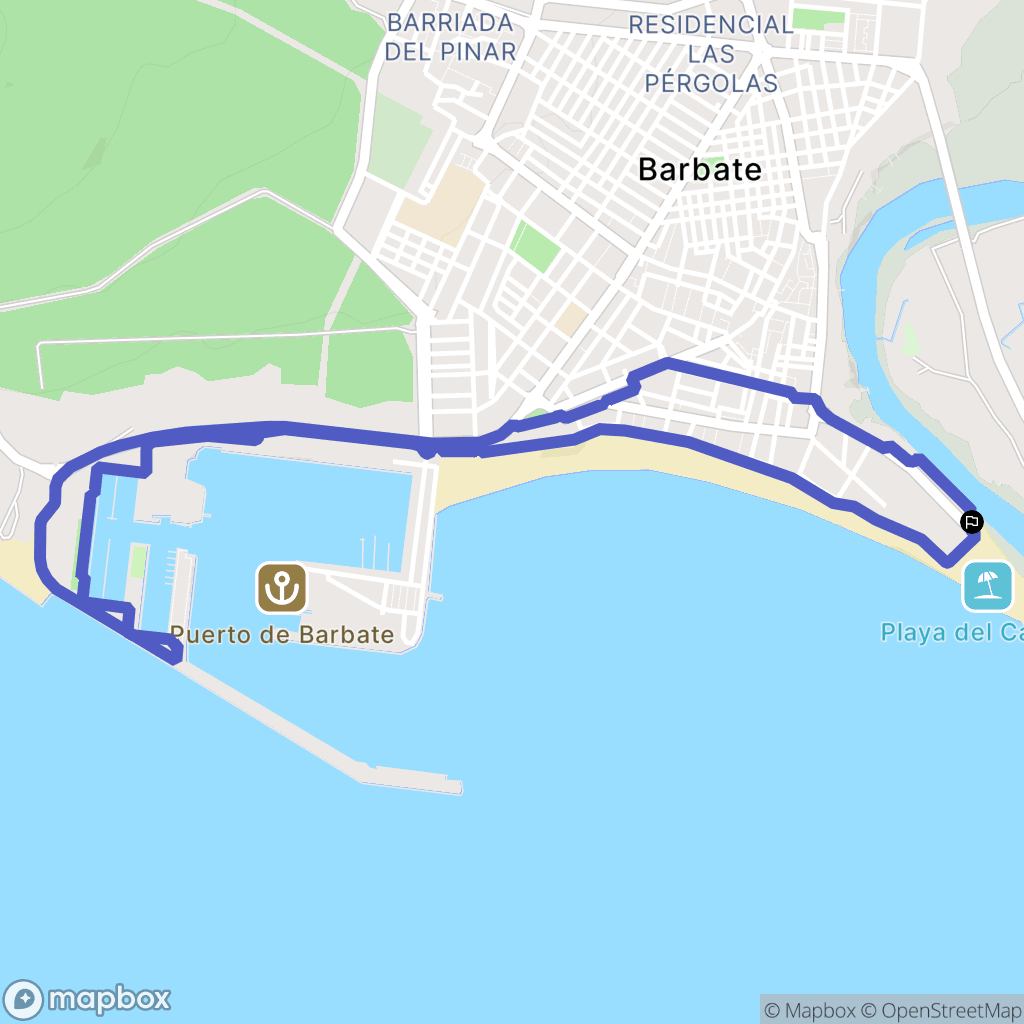 Barbate : carte du parcours de randonnée - Spain