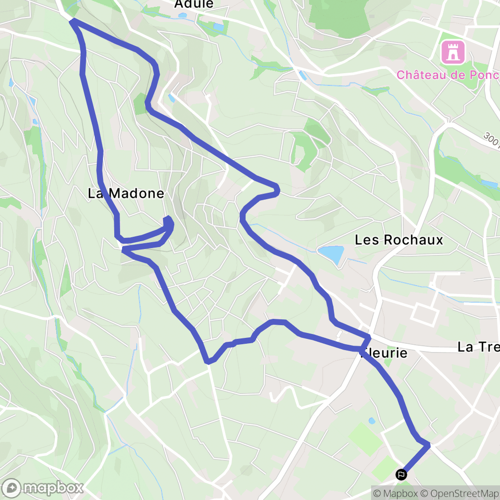 Fleurie : carte du parcours de randonnée - France
