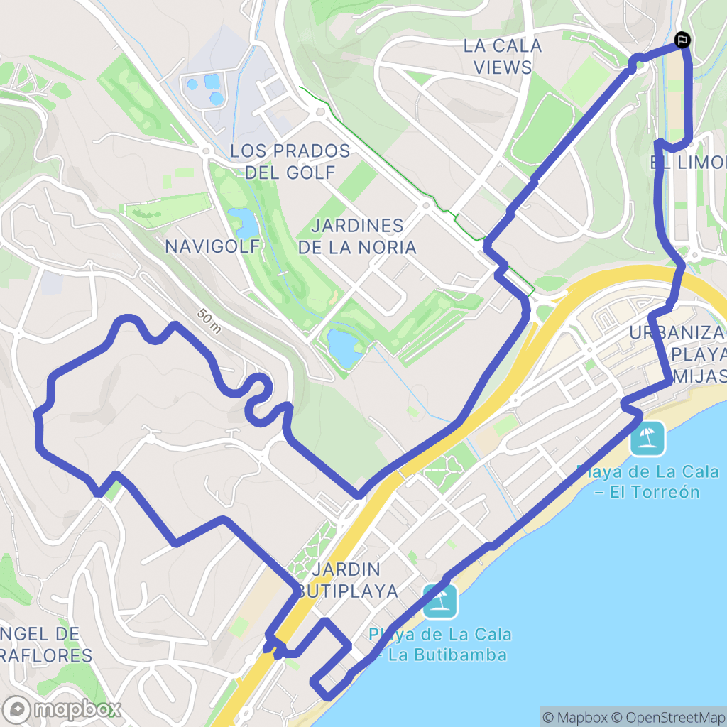 Las Lagunas de Mijas : carte du parcours de randonnée - Spain