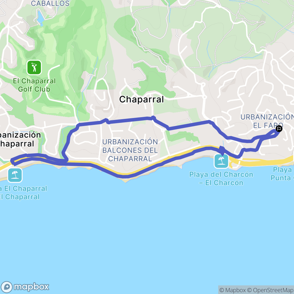 Las Lagunas de Mijas : carte du parcours de randonnée - Spain