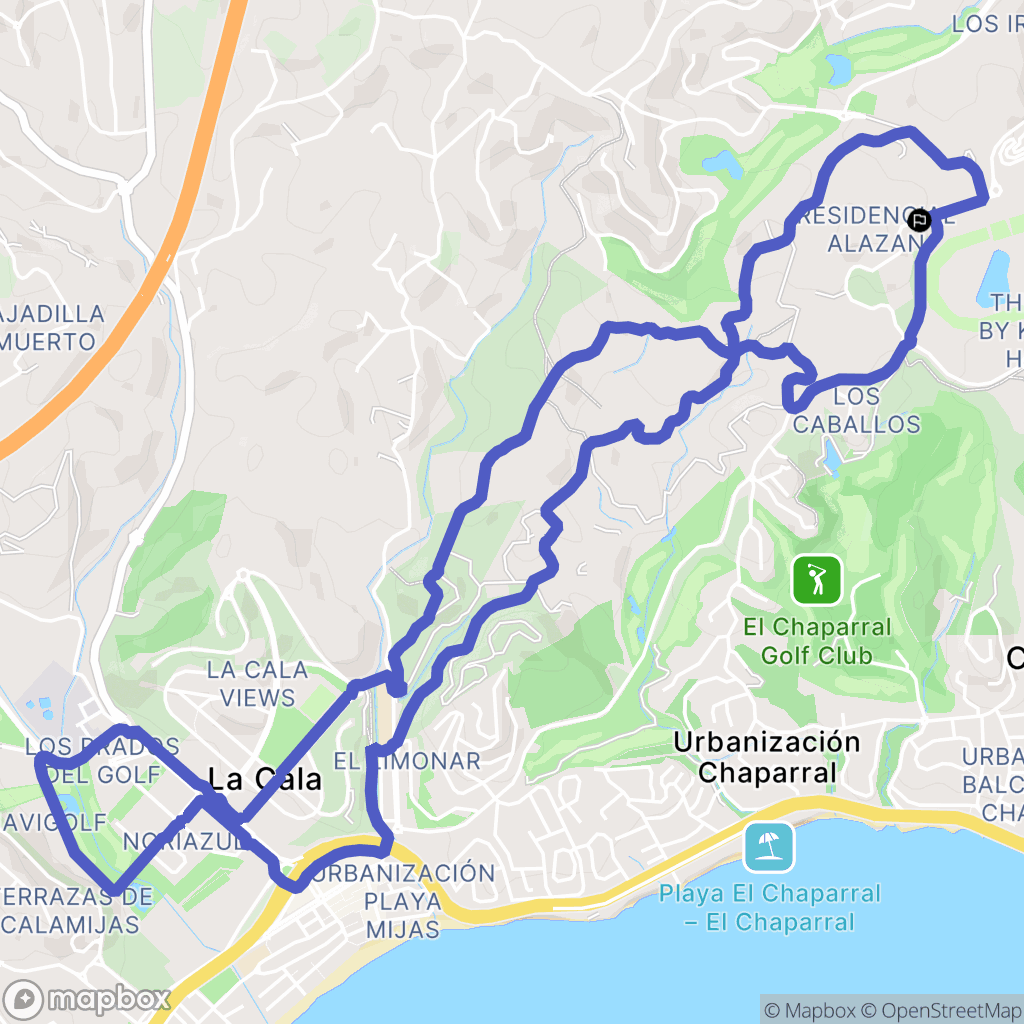 Las Lagunas de Mijas : carte du parcours de randonnée - Spain