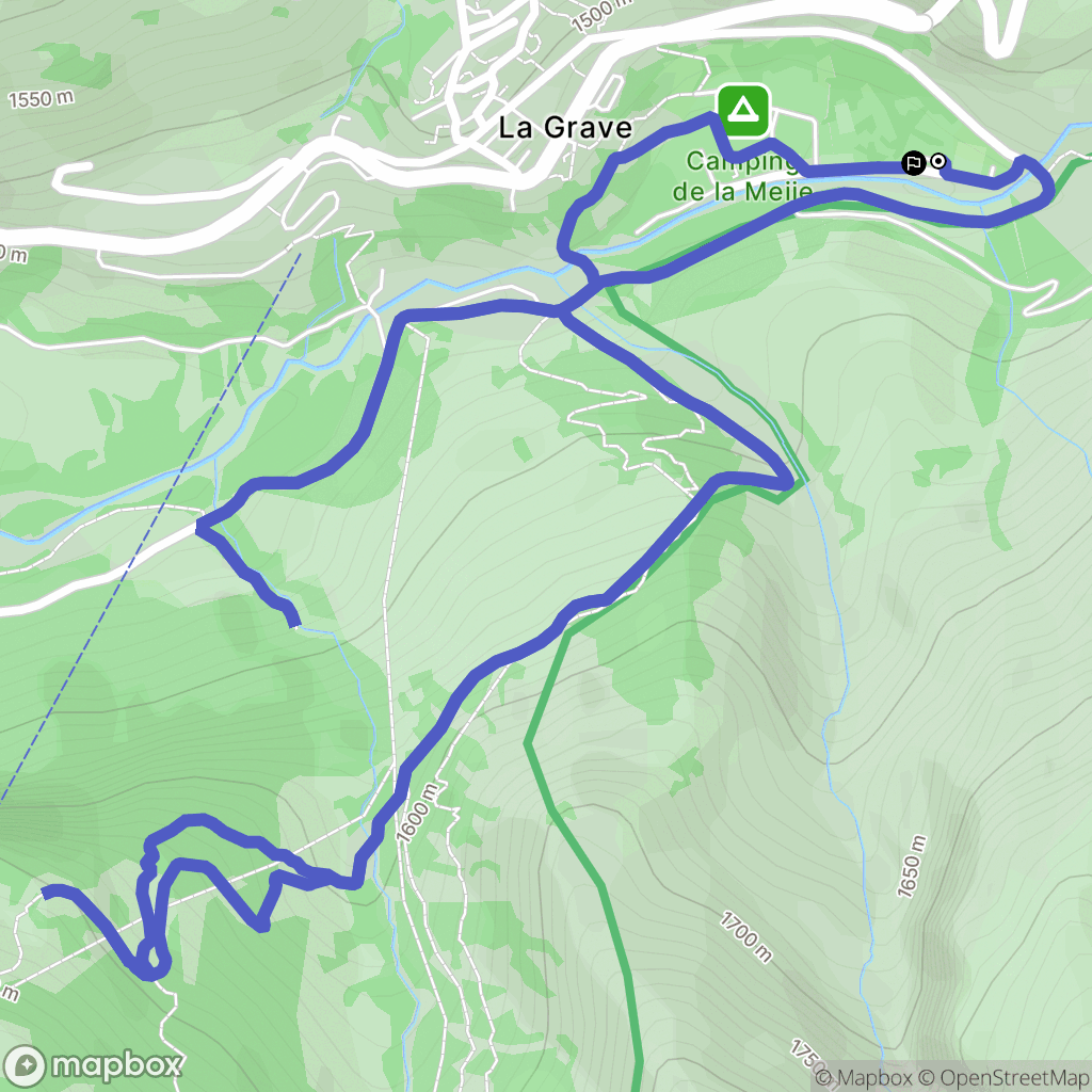 La Grave : carte du parcours de randonnée - France