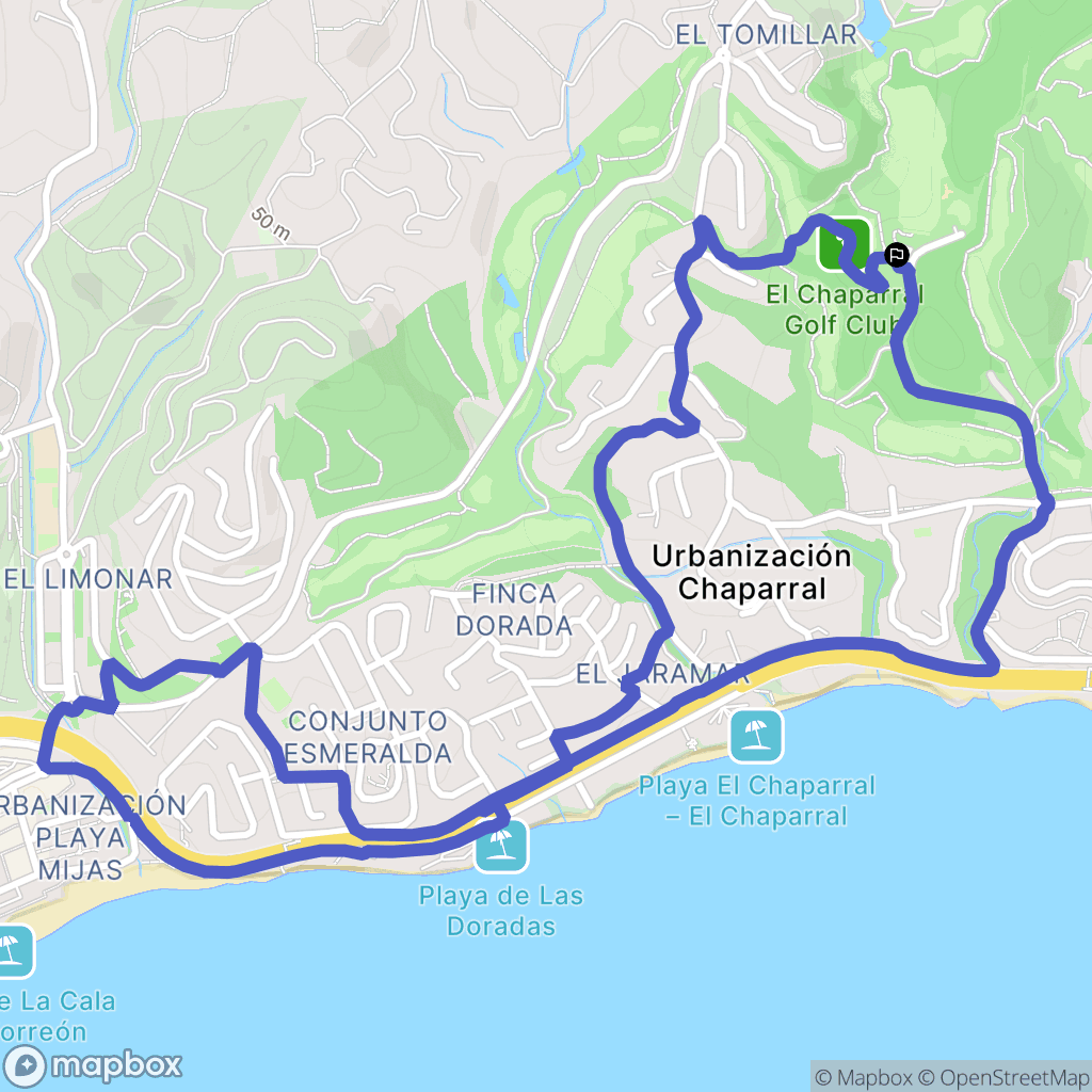 Las Lagunas de Mijas : carte du parcours de randonnée - Spain