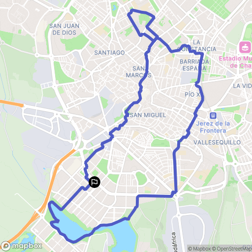 Jerez de la Frontera : carte du parcours de randonnée - Spain