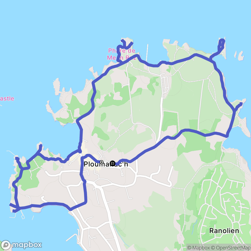 Perros-Guirec : carte du parcours de randonnée - France
