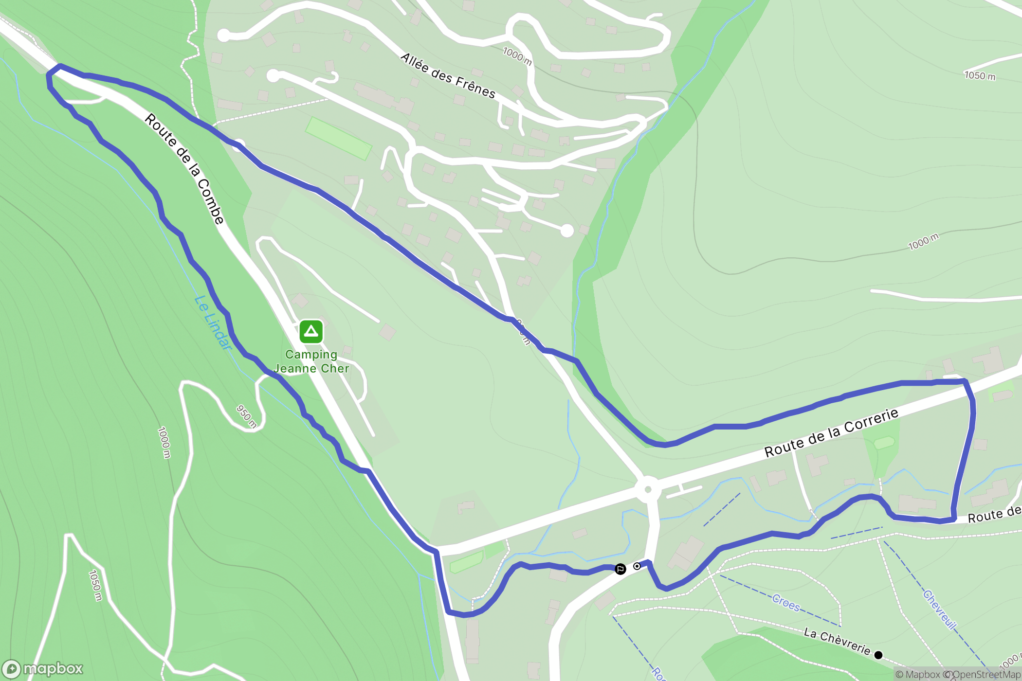 Aillon-le-Jeune : carte du parcours de randonnée - France