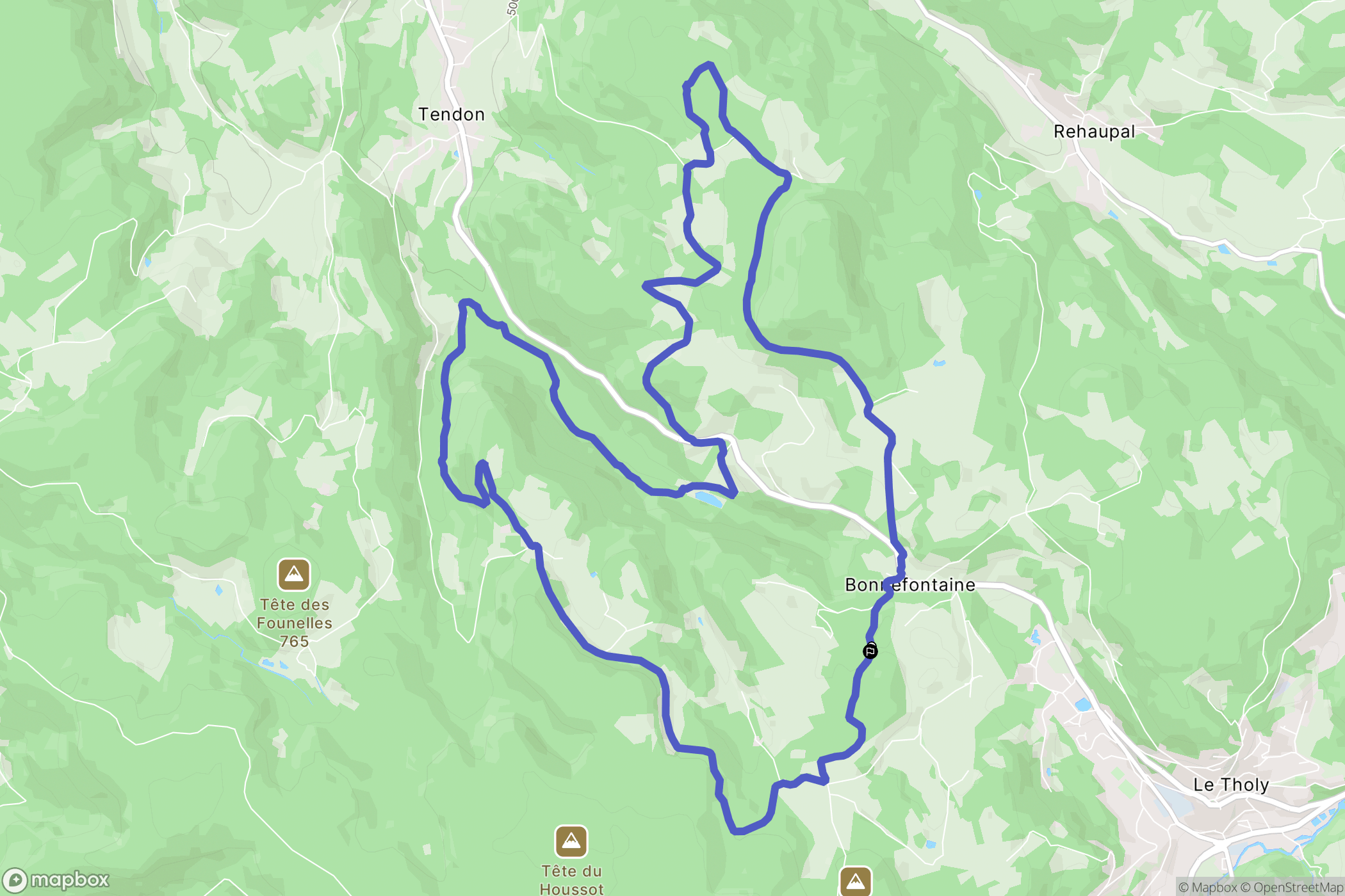 Le Tholy : carte du parcours de randonnée - France