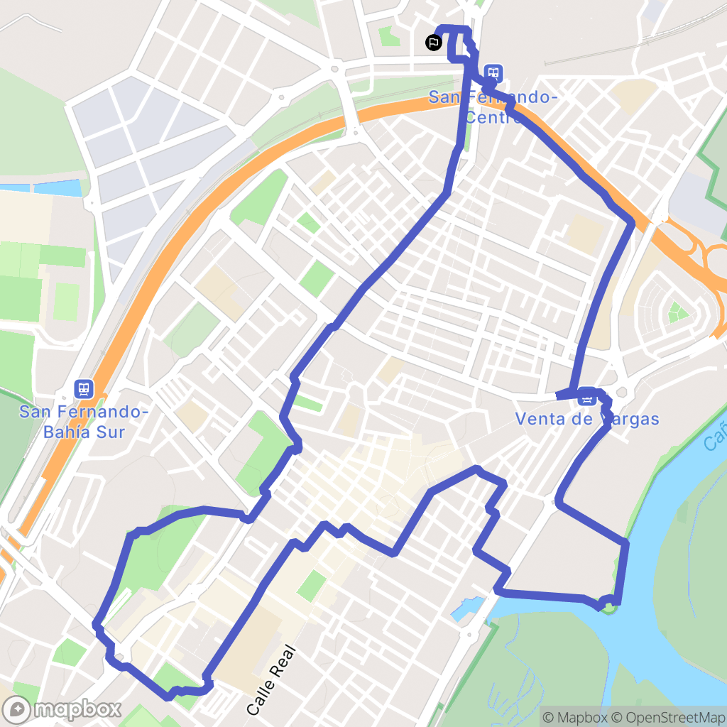 San Fernando : carte du parcours de randonnée - Spain