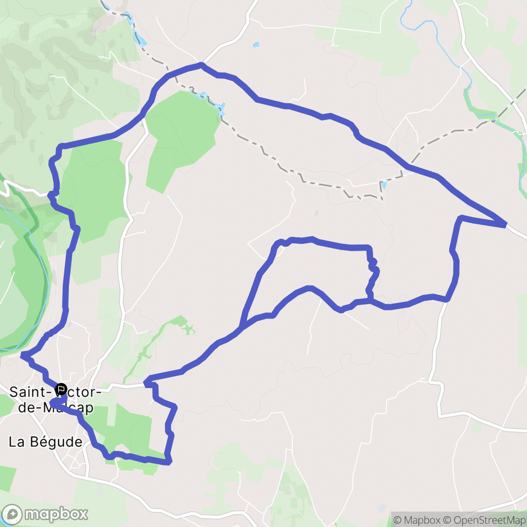 Saint-Victor-de-Malcap : carte du parcours de randonnée - France
