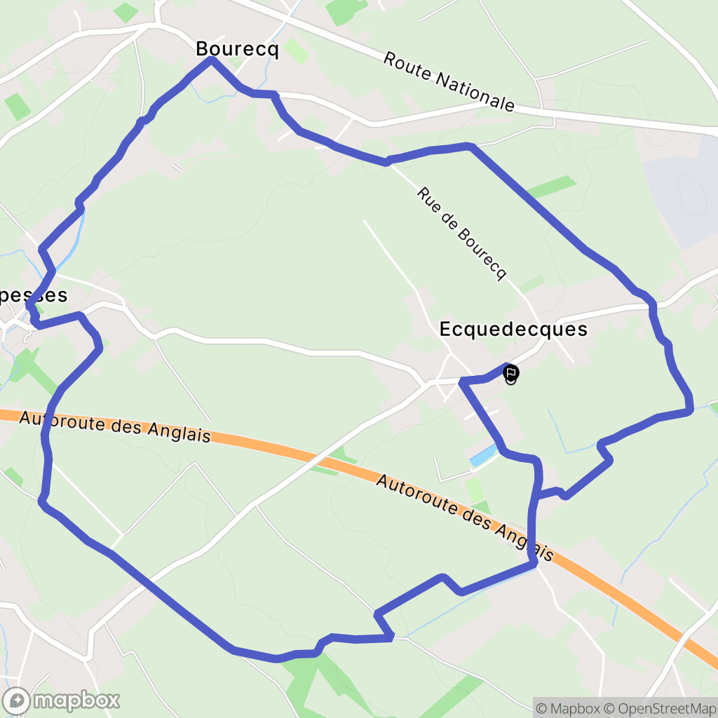 Ecquedecques : carte du parcours de randonnée - France