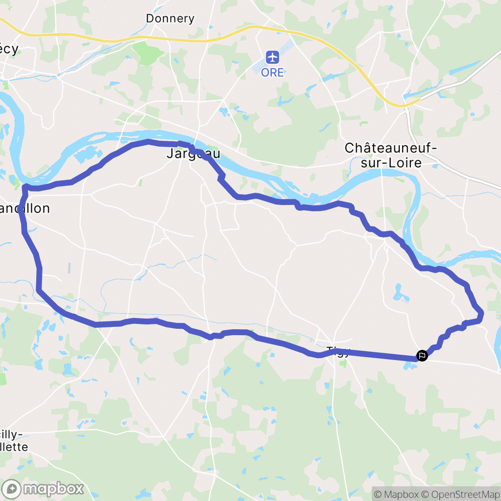 Neuvy-en-Sullias : carte du parcours de randonnée - France
