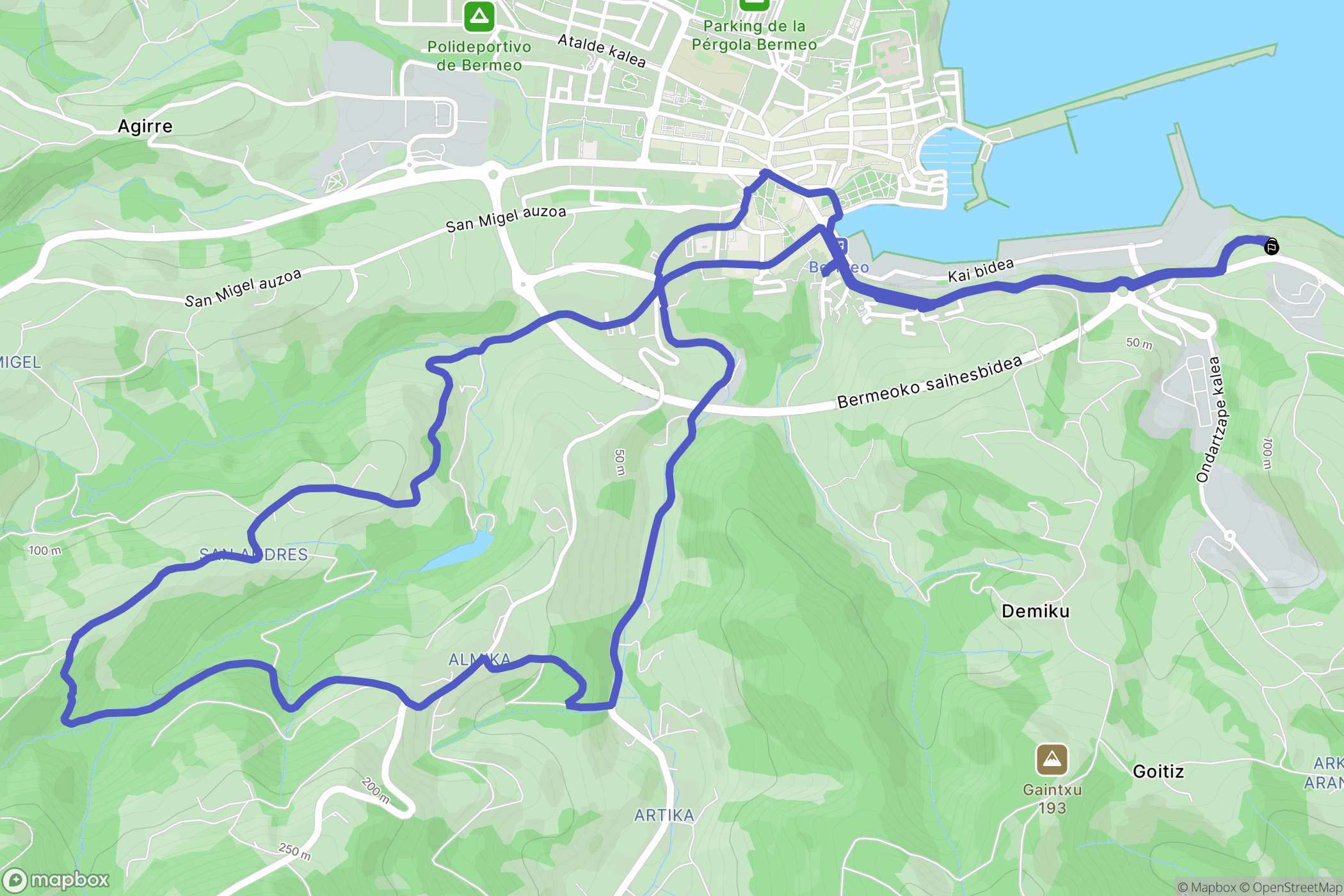  : carte du parcours de randonnée - Spain
