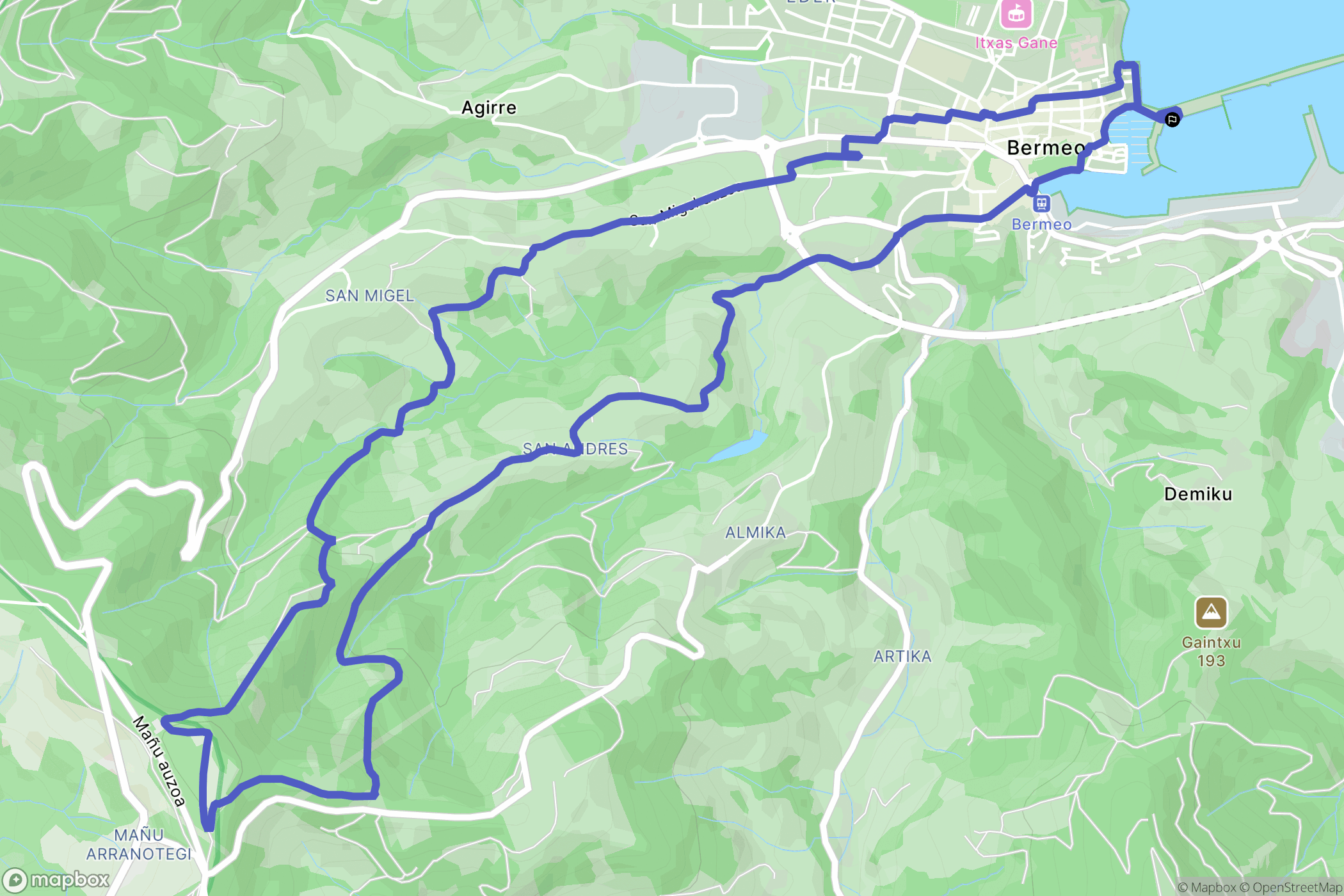  : carte du parcours de randonnée - Spain