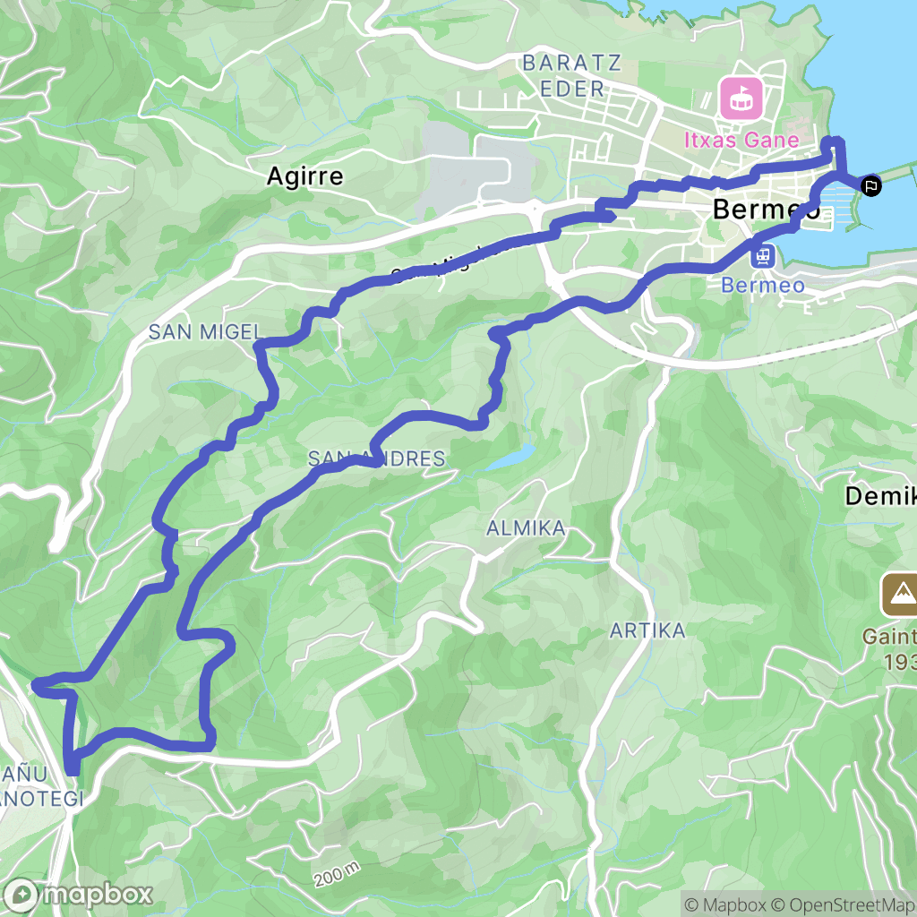  : carte du parcours de randonnée - Spain