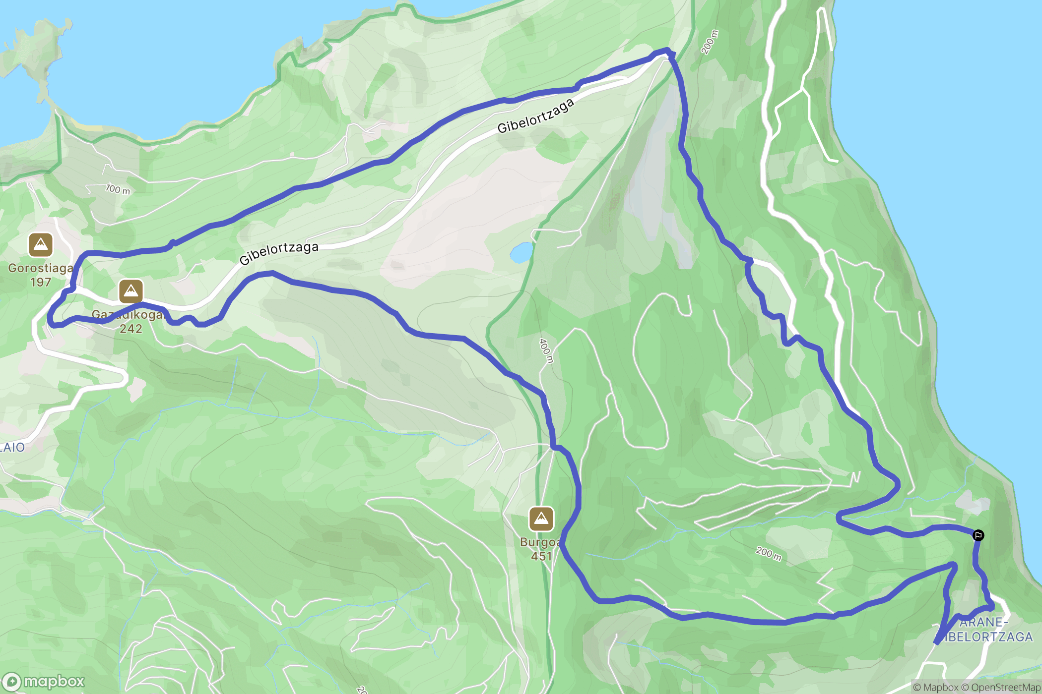  : carte du parcours de randonnée - Spain