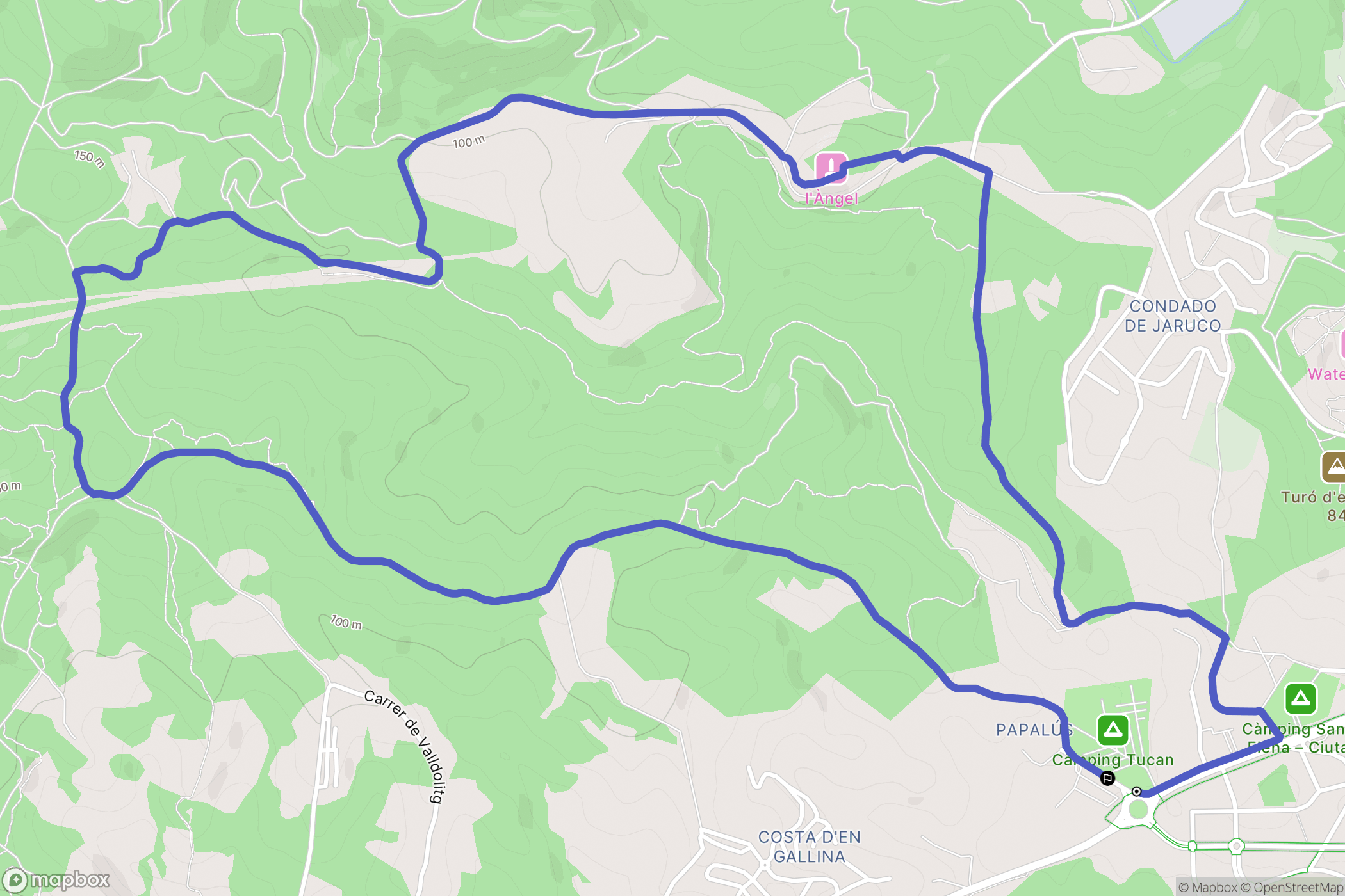 Lloret de Mar : carte du parcours de randonnée - Spain