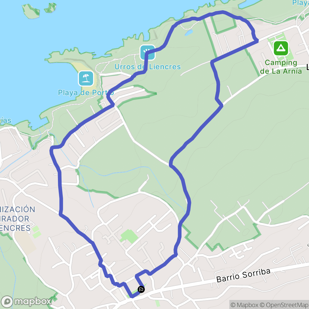 Liencres : carte du parcours de randonnée - Spain