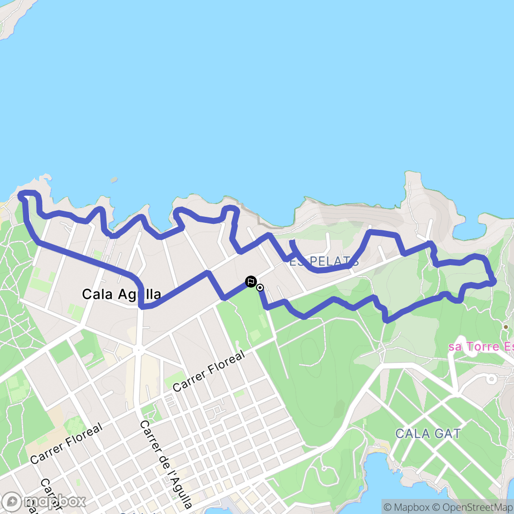 Cala Lliteres : carte du parcours de randonnée - Spain
