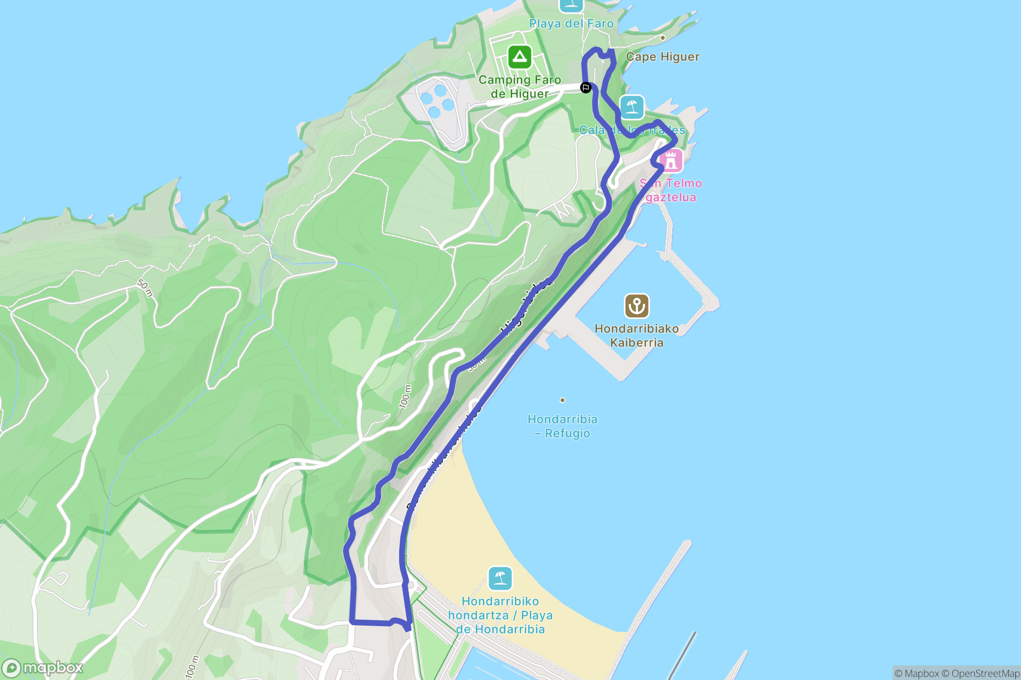  : carte du parcours de randonnée - Spain