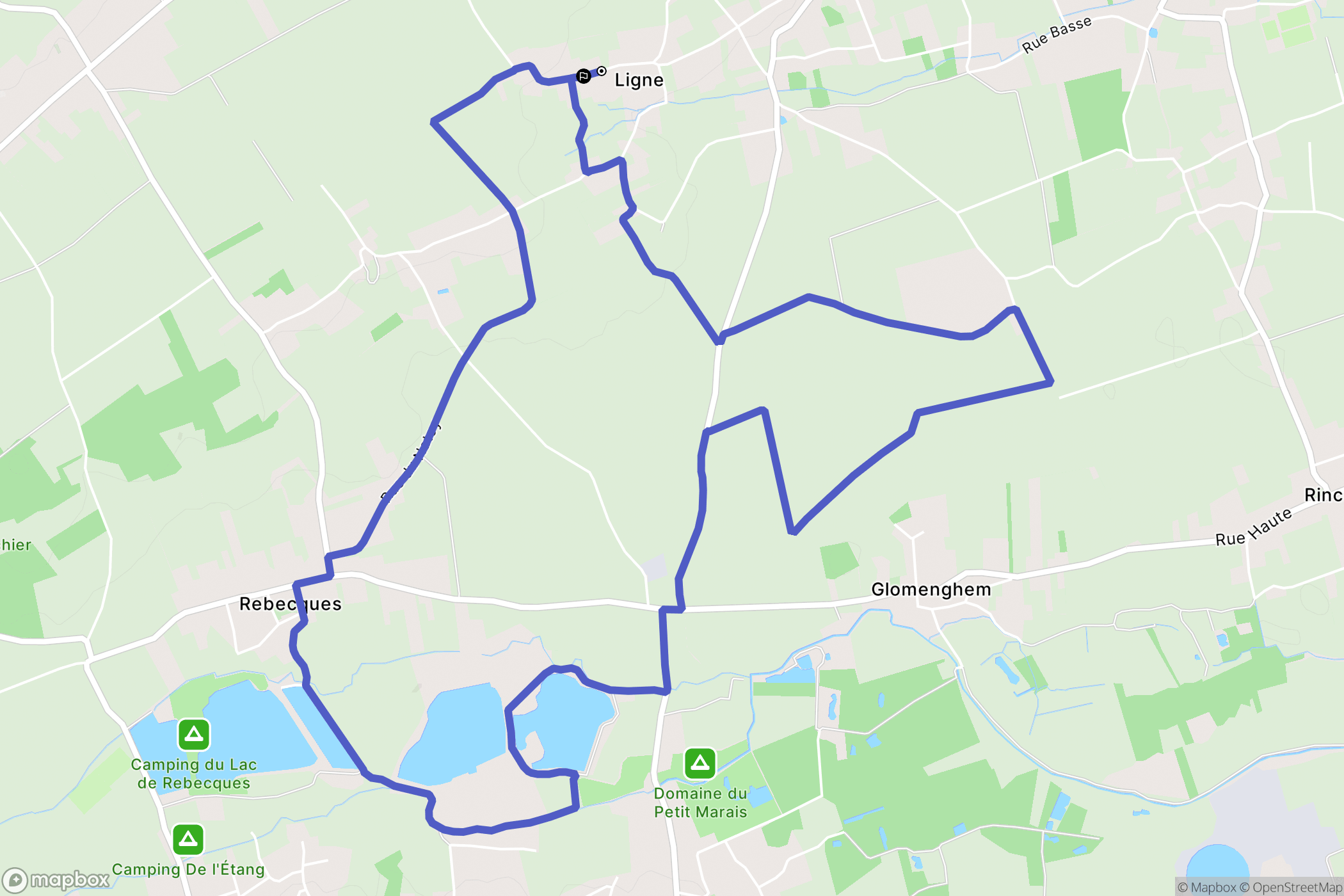 Roquetoire : carte du parcours de randonnée - France