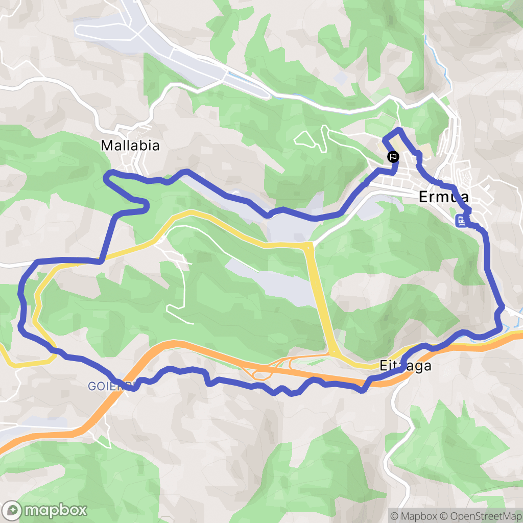 Ermua : carte du parcours de randonnée - Spain