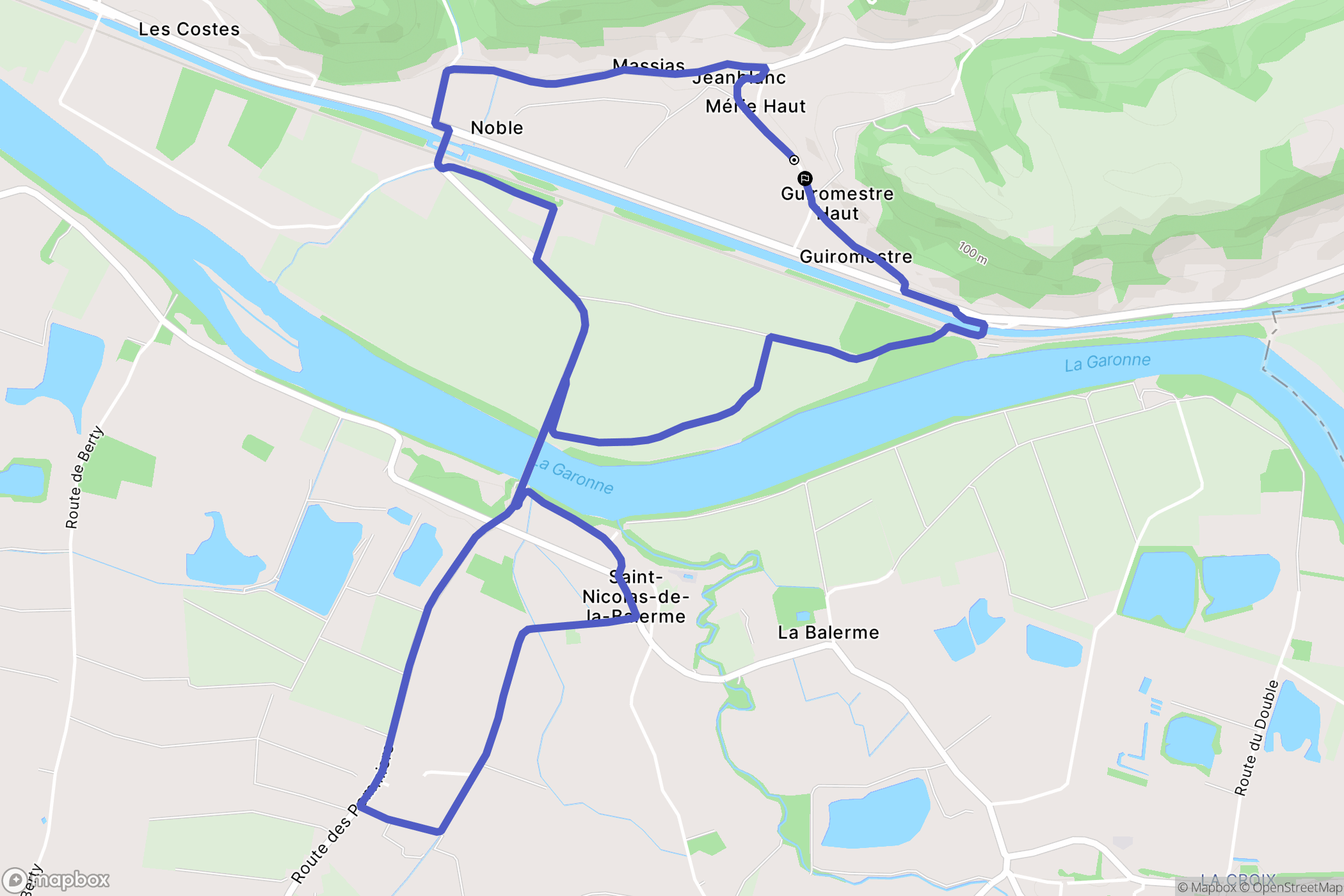 Saint-Romain-le-Noble : carte du parcours de randonnée - France