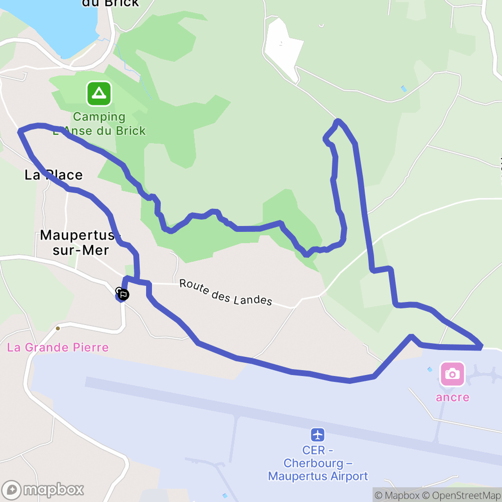Maupertus-sur-Mer : carte du parcours de randonnée - France