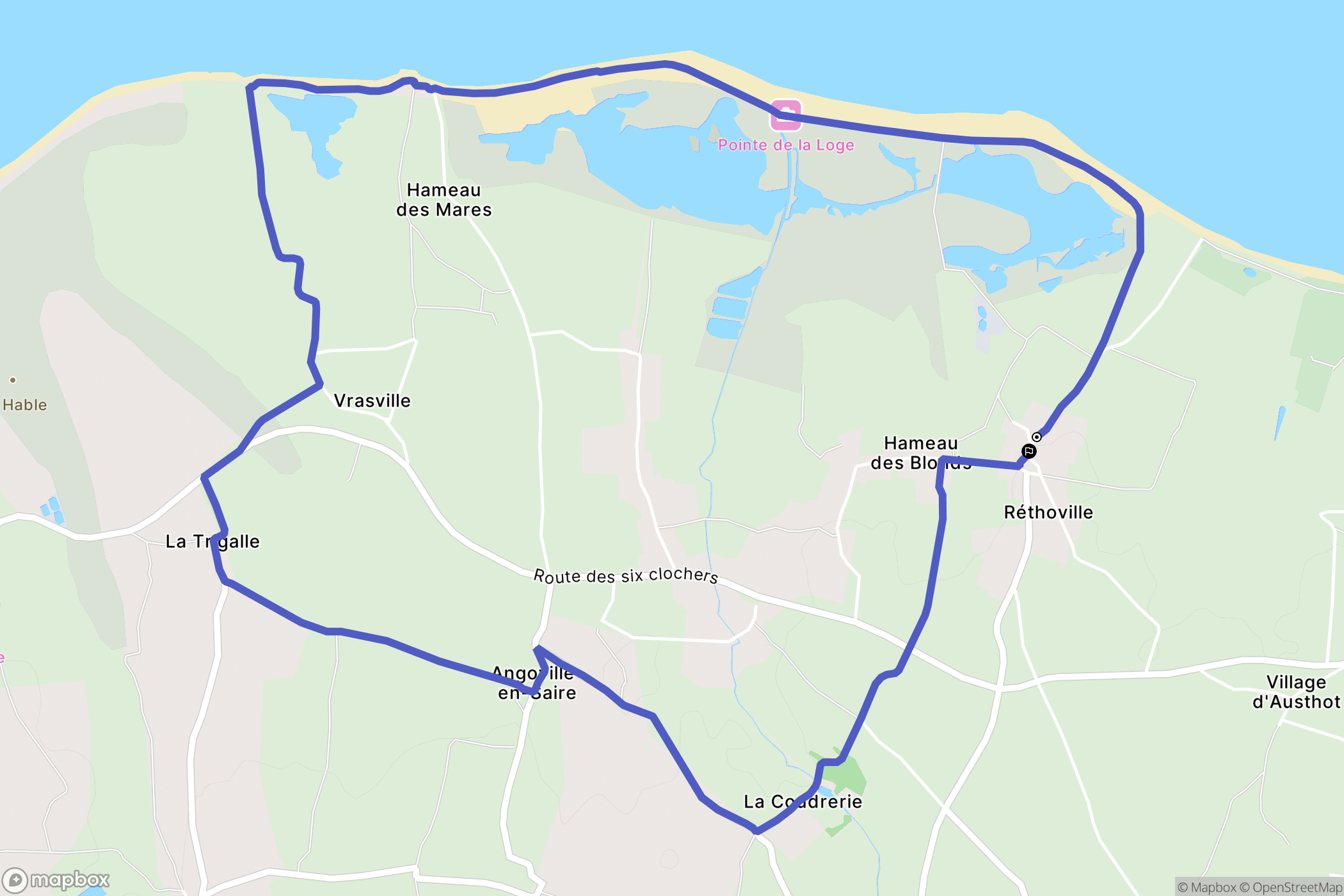 Vicq-sur-Mer : carte du parcours de randonnée - France