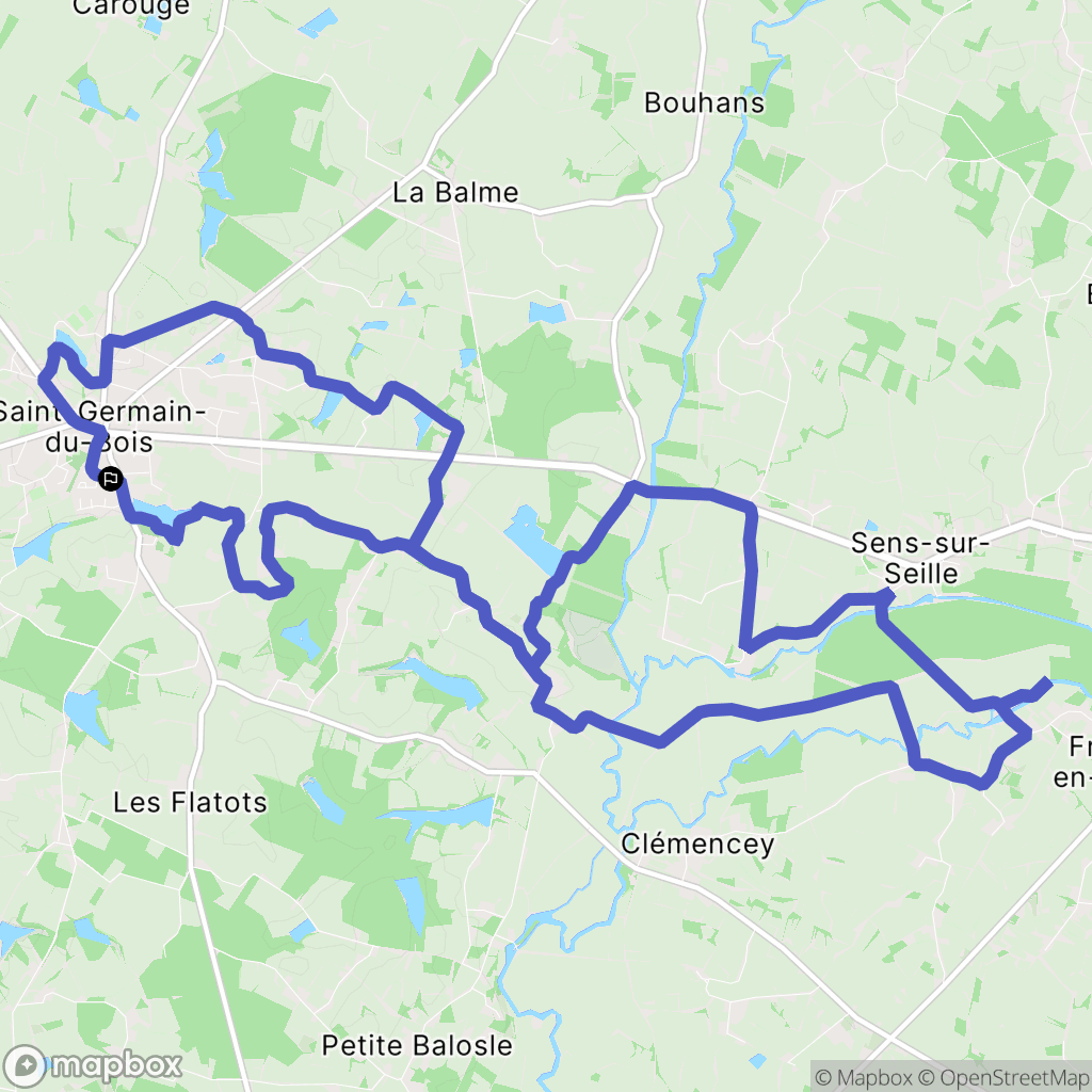 Saint-Germain-du-Bois : carte du parcours de randonnée - France