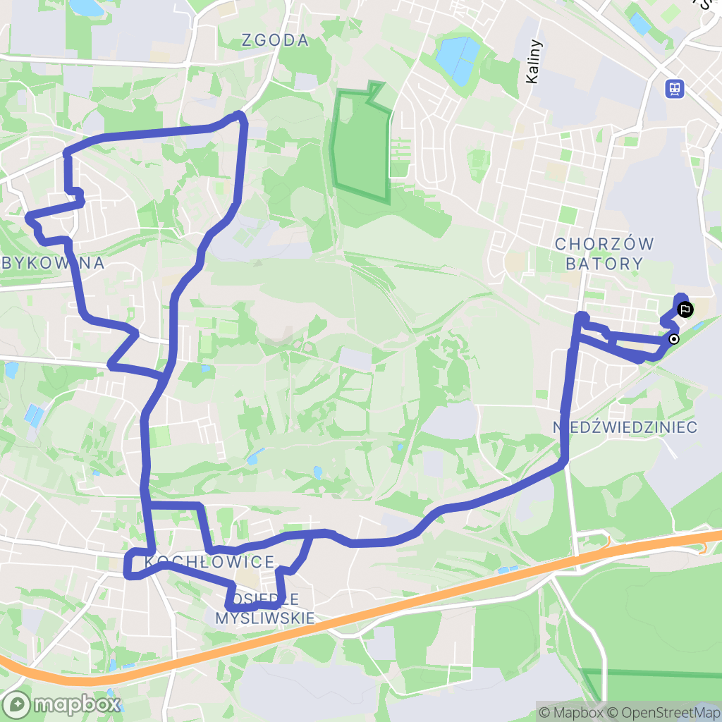 Chorzów: mapa trasy - Poland