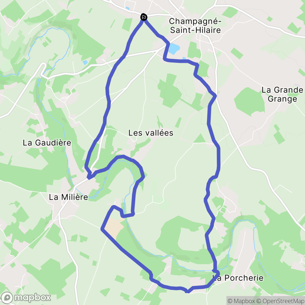 Champagné-Saint-Hilaire : carte du parcours de randonnée - France