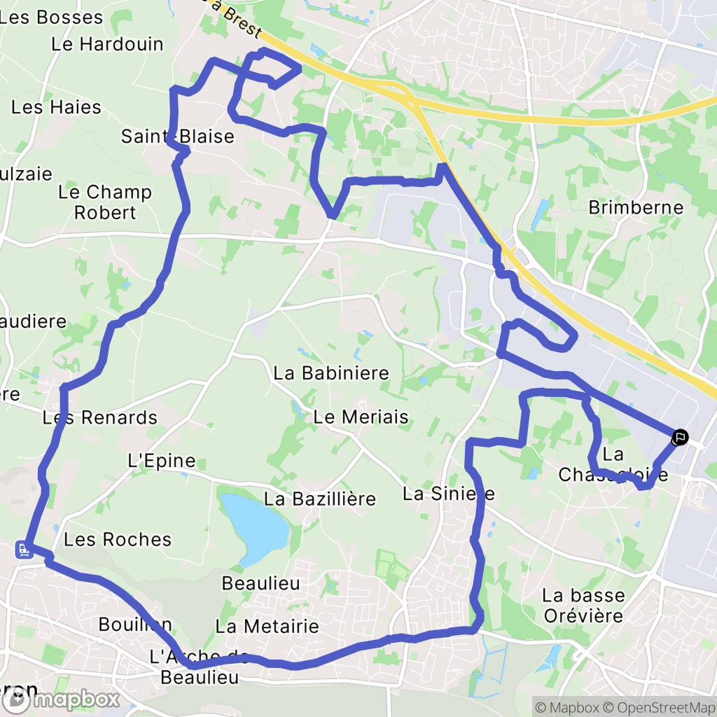 Saint-Herblain : carte du parcours de randonnée - France