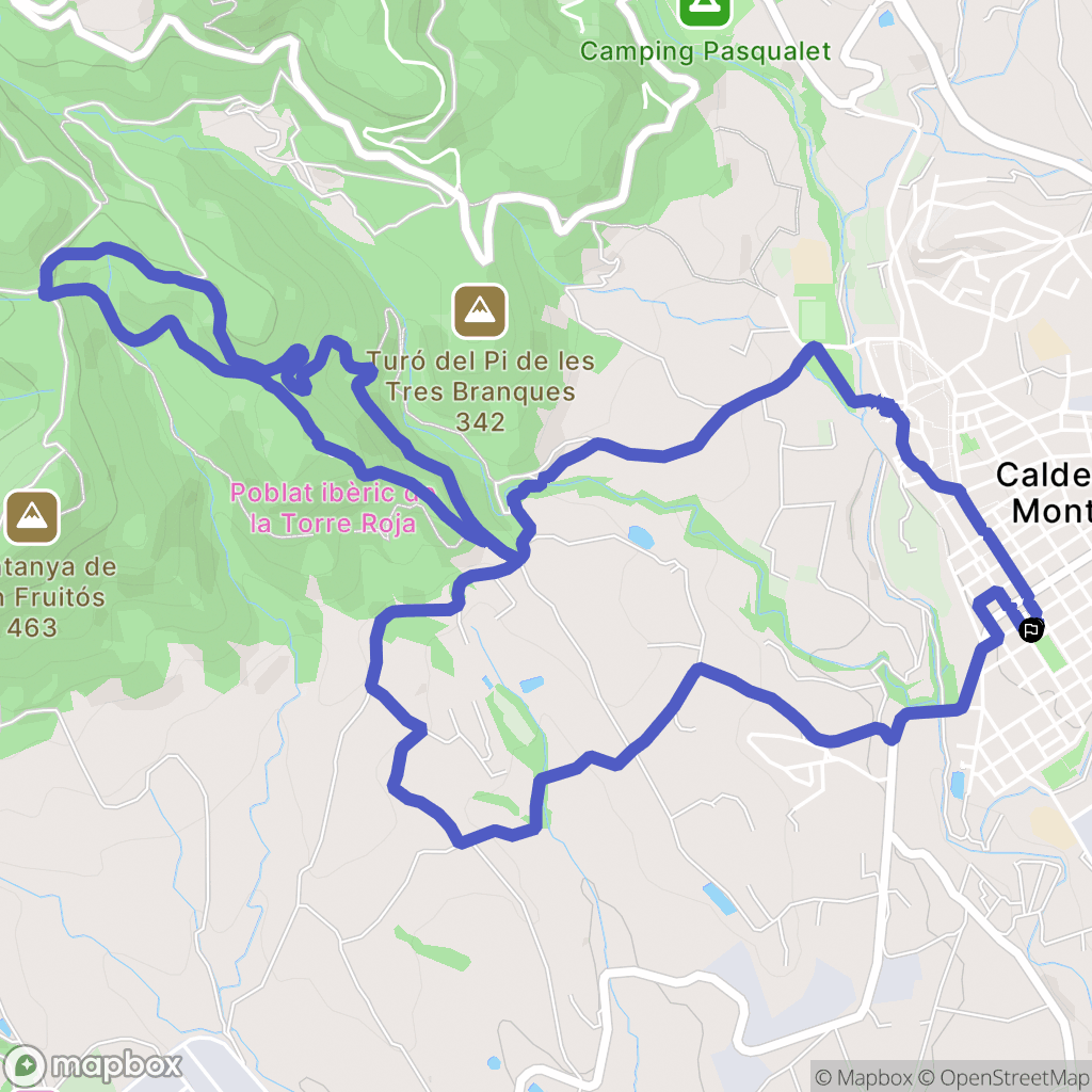 Caldes de Montbui : carte du parcours de randonnée - Spain