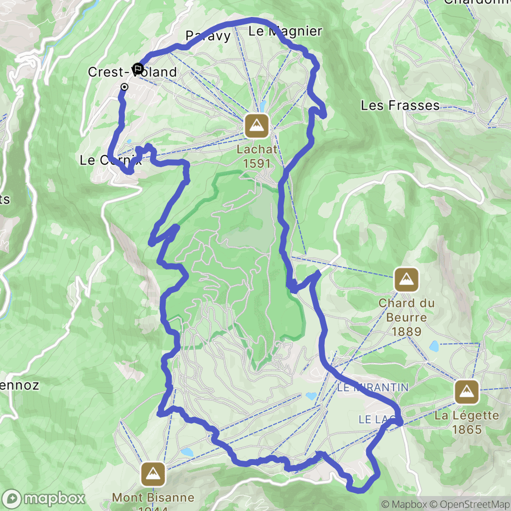 Crest-Voland : carte du parcours de randonnée - France