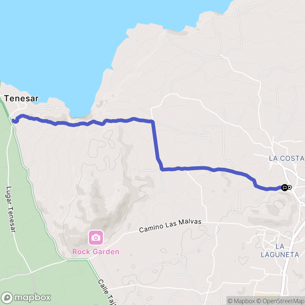 Tenesar : carte du parcours de randonnée - Spain