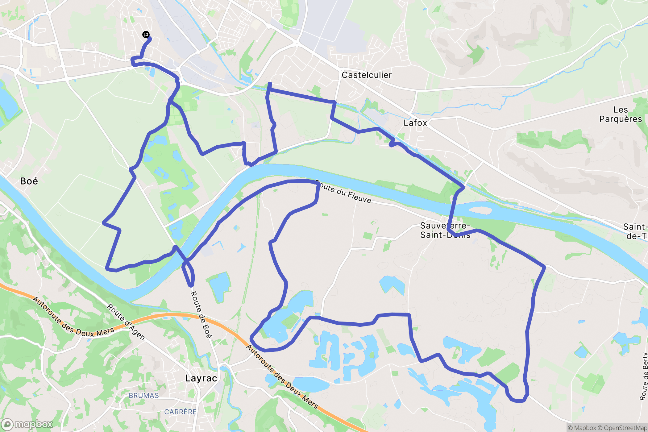 Boé : carte du parcours de randonnée - France